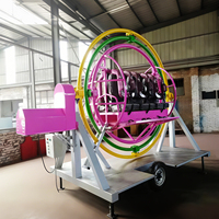 Gyroscope humain électrique 3 places pour parcs d'attractions et fêtes foraines, structure en acier durable, manège spatial 3D palpitant