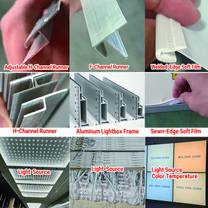 Film ignifuge <span class=keywords><strong>B1</strong></span> sur mesure avec cadre en aluminium pour boîte à lumière LED, plafond tendu, décoration couleur intégrale - Product Image 6