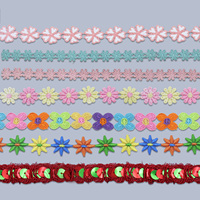 Garniture en dentelle brodée écologique avec motif floral en polyester/coton pour robes et textiles de maison