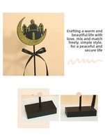 Décorations de table personnalisées Zhifan pour le Nouvel An de l'Aïd Moubarak, ensemble en panneaux de densité, décoration rustique islamique pour plateau à étages