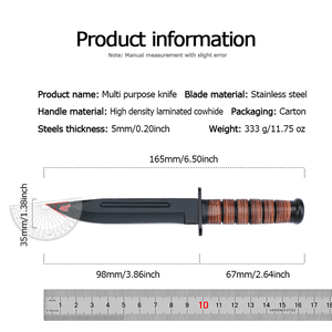 Cuchillo Táctico Personalizable KB1217, Hoja de Acero Inoxidable de Alta Calidad, Mango de Cuero DIY para Uso Industrial y al Aire Libre, OEM - Product Image 6