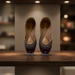 Zapatos para Caminar de Cuero Vacuno Ligeros y Cómodos de BS INTERNATIONAL, Diseño de Bordado con Cuentas a la Moda, Estilo Tradicional - Product Image 1