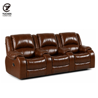 Sofá de cine moderno de lujo, de cuero, eléctrico, retráctil, con espuma de alta densidad, sillón VIP para cine en casa.