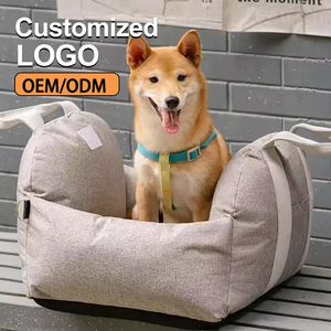 Portable petit siège de voiture pour animaux de compagnie siège d'appoint pour animaux de compagnie lit pour chien voyage sécurité transporteur de voiture avec poche latérale de rangement amovible lavable - Product Image 1
