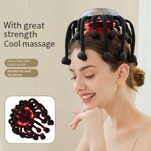 Máquina automática do massageador da cabeça Massagem profunda vibratória Massageador cabeça do polvo ABS + Silicone 2000mAh Bateria Infravermelho - Product Image 2