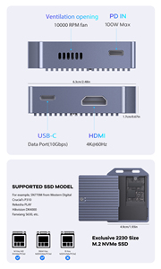 YC-2230 Caixa Externa para Disco Rígido M2, SSD, Disco Rígido Externo de Duplo Protocolo, Carregamento Rápido PD de Alta Definição, Expansão USB 3.2 - Product Image 4