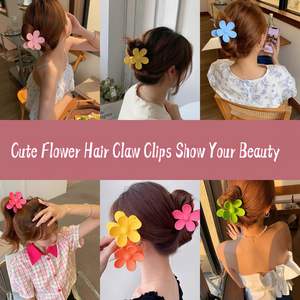 Pinzas de Pelo con Flores Coloridas de 7cm, Pinzas de Pelo Medianas con Flores de Huevo, Pinzas de Plástico para el Cabello, Accesorios para el Cabello para Niñas - Product Image 5