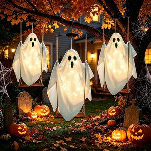 Lampes solaires d'Halloween TGTAAH en forme de fantôme, lumières blanches chaudes pour décoration de jardin et fête d'Halloween - Product Image 1