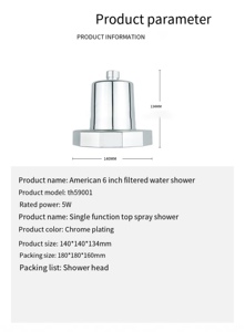 Pommeau de douche multicouche AQUAmate 2026 de 6 pouces, chromé, en ABS, fournisseur pour KOHLER <span class=keywords><strong>TOTO</strong></span> MOEN - Product Image 4