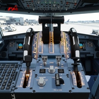 Simulateur de vol Airbus de style populaire avec plateforme de mouvement, simulateur de vol de type rig et panneau de commande d'accélérateur à pleine autonomie