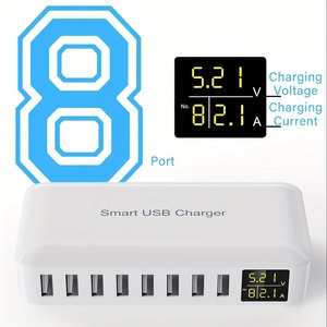 Venta al por mayor OEM personalizado 40W <span class=keywords><strong>Multi</strong></span> USB cargador 8 puertos adaptador de cargador de teléfono móvil LVD pantalla Muti función Usb cargador de teléfono - Product Image 4
