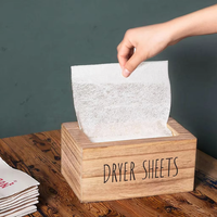 Boîte de rangement de détergent à lessive en bois rustique pour l'organisation des dosettes et des boules de séchage