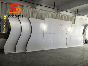 SMOOTH Custom Luxury White Wedding Stage <b>Backdrop</b> Panel Acrylic Wave Party Acrylic PVC Arch <b>Backdrop</b> <b>Stand</b> - Product Image 3