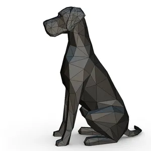 定制树脂工艺品3D打印雕塑动物雕像大丹犬斗牛犬雕像