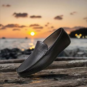 Nouvelles chaussures de marche d'été ajourées et respirantes pour hommes, en cuir souple, tendance mode, style Joker, vente en gros - Product Image 2