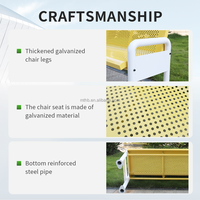 Nouvelle arrivée de bancs de court de tennis modernes en métal personnalisé avec chaises à dossier Banc d'extérieur