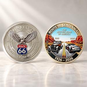 เหรียญรางวัล<span class=keywords><strong>ค</strong></span>รบรอบหนึ่งร้อยปีทางหลวงอเมริกันปี 2026 ลายถนน<span class=keywords><strong>ส</strong></span>องเส้น <span class=keywords><strong>ตั</strong></span>วเรือนอะ<span class=keywords><strong>ค</strong></span>ริลิกเ<span class=keywords><strong>ค</strong></span>ลือบ<span class=keywords><strong>เงิน</strong></span> - Product Image 1