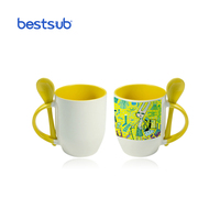 BestSub Großhandel benutzer definierte personal isierte Sublimation Rohlinge Artikel 11oz Foto Keramik Reise Farbe Löffel Kaffeetasse zum Drucken