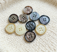 Kancing Resin Mutiara Imitasi 15mm Berkualitas Tinggi Ramah Lingkungan, Bentuk Tidak Beraturan, 4 Lubang, Model Flatback untuk Jas, Grosir