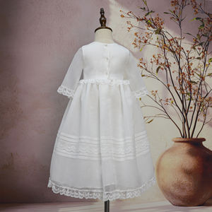 Abiti da battesimo bianchi abbigliamento per bambini girocollo maniche lunghe neonato comunione battesimo <span class=keywords><strong>vestito</strong></span> da bambino con cappello - Product Image 6