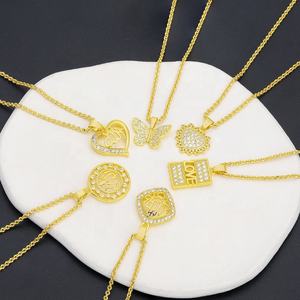 JXX <b>Fashion</b> <b>Jewelry</b> 24K Gold Plated Cubic Zirconia Pendant Brass Pendants & Charms with Zircon As Main Stone - Product Image 1