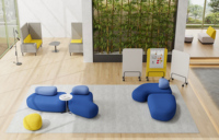 Geschwungenes Organisches Modulares Lounge-Sofa Frei Kombinierbares Sektionalsofa für Lobby, Empfang, Kommerzielle Wartebereiche und Projekte
