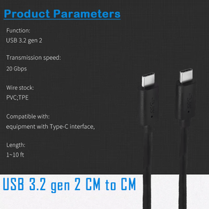 20Gbps PD 100W USB Gen 2 USB3.2 Fast Charging Data <b>Cable</b> 6A Phone <b>Charger</b> 180 Degree Function 20GBPS Data Braid <b>Type</b> <b>C</b> Computer - Product Image 2