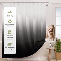 Ensemble de rideaux de douche en tissu polyester imperméable et lavable CF Custom Wholesale 72x72 pouces avec 12 crochets pour salle de bain