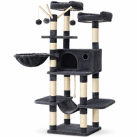 En gros, Arbre à chat de luxe en sisal multi-niveaux avec paniers et hamacs en peluche volumineux