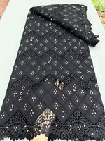 Dentelle africaine brodée NI.AI avec strass, dentelle en cordon de chiffon nigérian, tissu pour robes de mariage et de fête