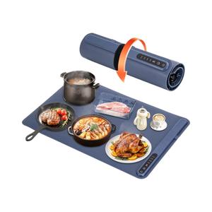 Voedselverwarmingsmat van siliconen, elektrische verwarmingsplaat, opvouwbaar ontwerp, temperatuurregeling, huishoudelijk, energiezuinig. - Product Image 5