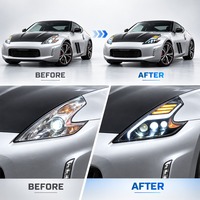 Phares avant LED performants PCS-H23 pour Nissan 370Z 2009-2021 Z34 avec animation LED DRL et clignotants séquentiels