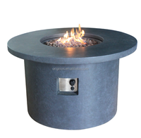 Table de foyer extérieure ronde en métal de luxe contemporaine à gaz naturel pour usage hôtelier