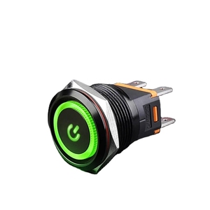 LB22C 15A High Current <b>Switch</b> 22mm/25mm Stainless Steel <b>Push</b> <b>Button</b> <b>Switch</b> 2NO Red Green Blue Ring LED 924V 220V - Product Image 1