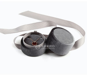 Boîte à bijoux en velours de haute qualité pour colliers, avec nœud, personnalisable, pour pendentifs, boucles d'oreilles, bracelets et joncs, élégante - Product Image 4