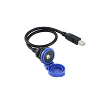 Adaptador de Conector Tipo B, Cable IP65/67 de 0.3M, 0.5M, 1M, Convertidor Circular de Cobre y Nylon con Base Hembra y Cubierta Antipolvo