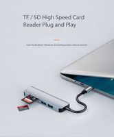 Hub USB C 3.0 Type C 5 en 1, adaptateur multi-splitter avec lecteur de carte TF SD pour Macbook Pro 13 15 Air Pro PC, accessoires informatiques