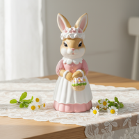 Figura Decorativa Moderna de Resina Transparente Dorada para Pascua, Ideal para Programas de Venta al por Mayor, Decoración del Hogar para la Primavera y Manualidades