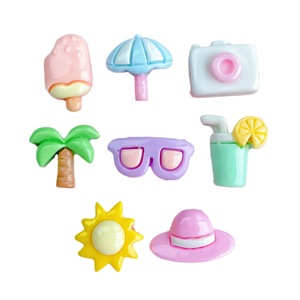 Mini chapeau de soleil en forme de cocotier brillant, ornement pour ongles, boucles d'oreilles, colle crème, clous, perles en acrylique, plastique, lucite, Duolang <span class=keywords><strong>Re</strong></span>-0872 - Product Image 5