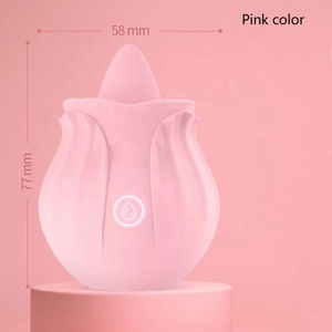 Vibrador con forma de rosa para mujer adulta, Juguetes sexuales con vagina, punto <span class=keywords><strong>g</strong></span>, lengua y clítoris, venta al por mayor - Product Image 6