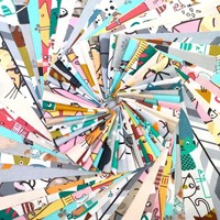 48 pièces de tissu sergé Jelly Roll avec motifs de dessins animés, tissu sergé en coton pur, tissu en coton fait main pour patchwork, vente en gros