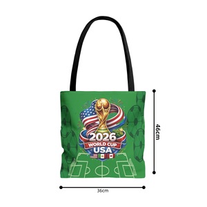 Bolsa de Hombro con Estampado Temático de la Copa Mundial de Fútbol 2026, Bolsa de Compras Reutilizable Aprobada, Bolsa de Lona de Gran Capacidad para Aficionados al Fútbol - Product Image 5