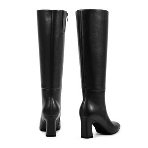 WETKISS <span class=keywords><strong>Botas</strong></span> <span class=keywords><strong>de</strong></span> PU Negras Lisas Personalizadas al por Mayor, <span class=keywords><strong>Botas</strong></span> <span class=keywords><strong>de</strong></span> Tacón Alto con Punta Alomada, <span class=keywords><strong>Botas</strong></span> Altas Hasta la Rodilla Estilo Retro <span class=keywords><strong>de</strong></span> los 70 para <span class=keywords><strong>Mujer</strong></span>, para Otoño e Invierno - Product Image 4