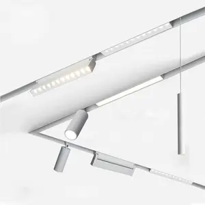 Moderne Showroom Spotverlichting Opbouw Verzonken Lineaire Rail Licht Systeem Aluminium 48V Led Magnetische 10W Cob Led Track licht