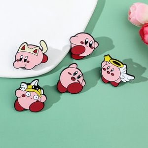 Broche de <span class=keywords><strong>Kirby</strong></span> de estilo japonés, lindo y creativo, con temática de videojuegos de anime, accesorio de insignia de aleación galvanizada. - Product Image 4