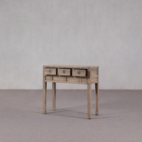 Table d'écriture en bois massif de style antique avec trois tiroirs indépendants, organisateur de maison peu encombrant, table console