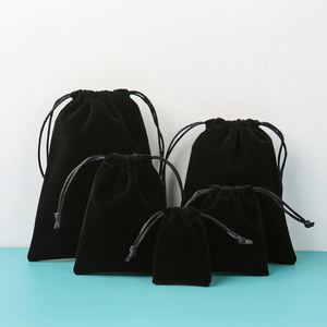 Sacs de rangement pour bijoux personnalisés avec logo, en tissu peluche, avec cordon de serrage, prix d'usine, vente en gros - Product Image 2