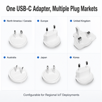 Adaptateur secteur USB C 20W 5V 1A 1.5A 2A 2.5A 3A 3.5A pour routeur, équipement réseau, prise interchangeable avec UL/CE/UKCA/SAA