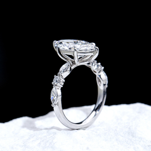 Bague de fiançailles Messi Jewelry MSR-2126 en or 18 carats, forme ovale, solitaire, diamant de laboratoire - Product Image 2