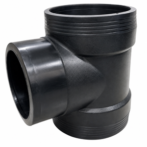 Fitting Tee Sama Tinggi 400mm HDPE Electrofusion PE100 Bahan Virgin Pipa Air Hitam Tekanan Tinggi - Product Image 3